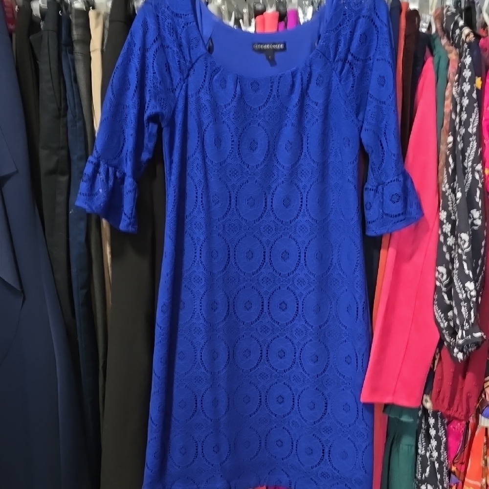 Chris McLaughlin Blue Lace Dress